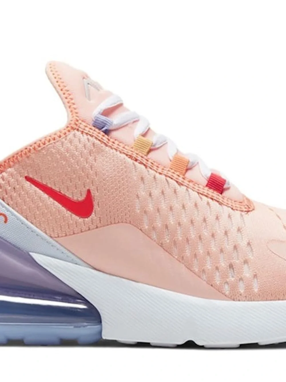 Nike Womens Air Max 270 Peach Pink with Purple and Red Accents